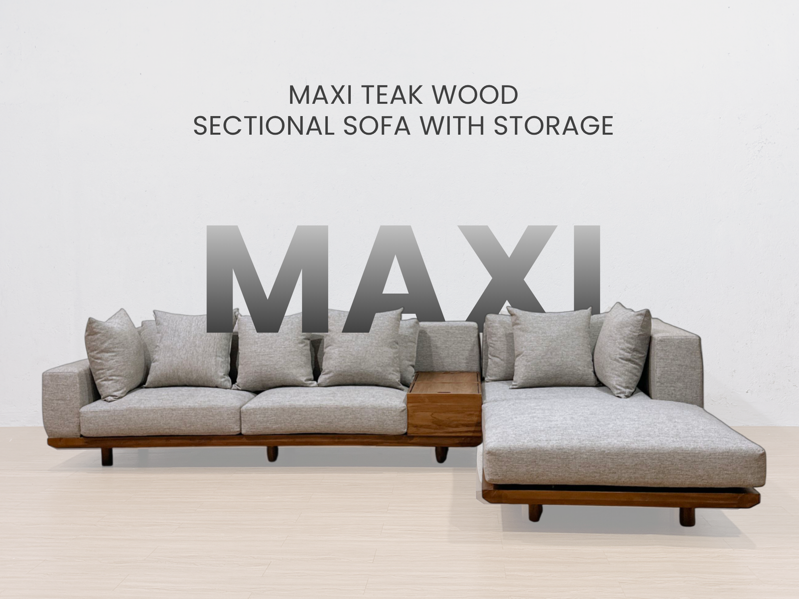 Sofa Best-Sellers Mid-2025: Maxi Teak Wood Sectional Sofa with Storage by Mafaza Living