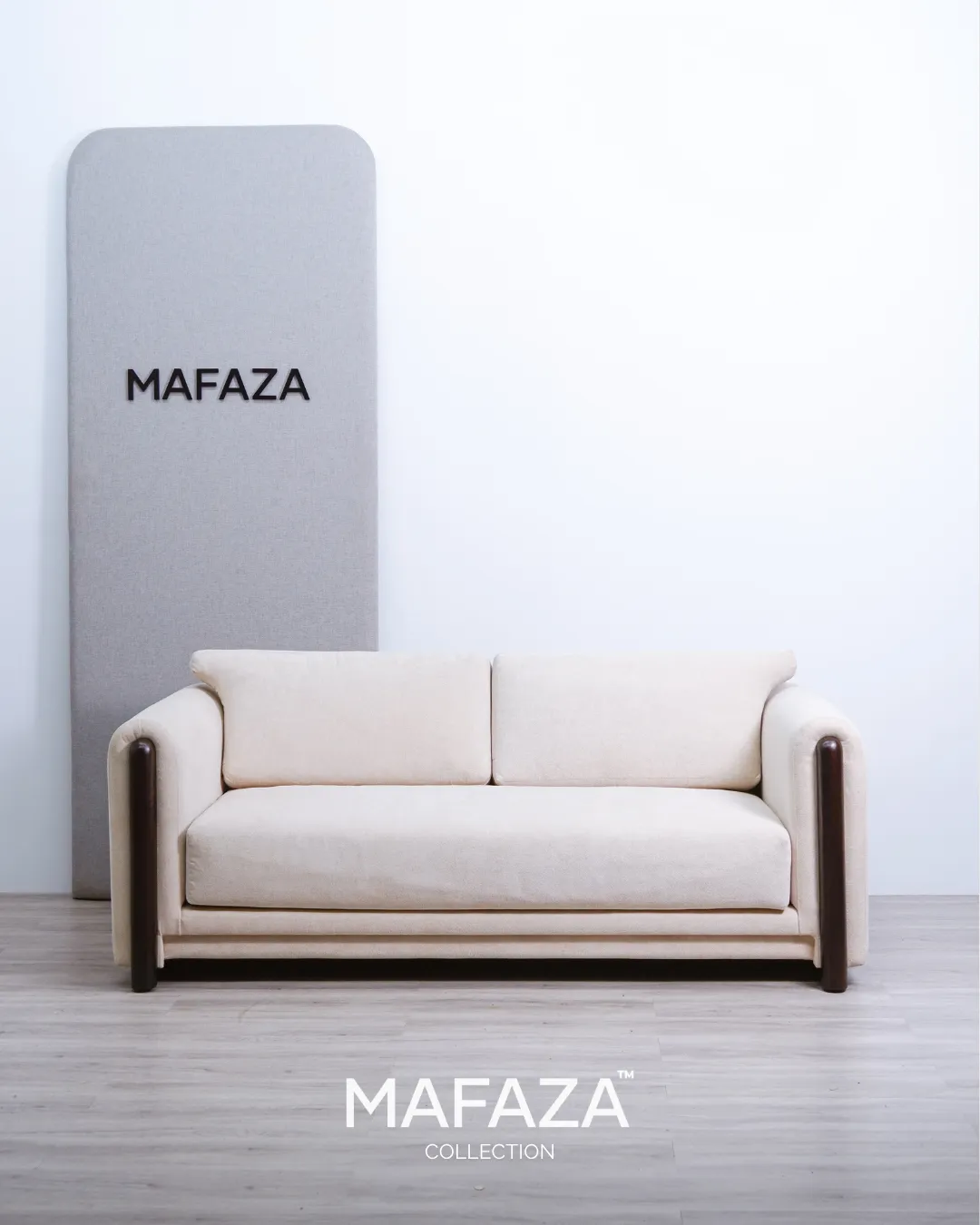 Faarell 2-Seater Sofa 190 Teak Frame Dark Chestnut Finish Velvet Upholstery