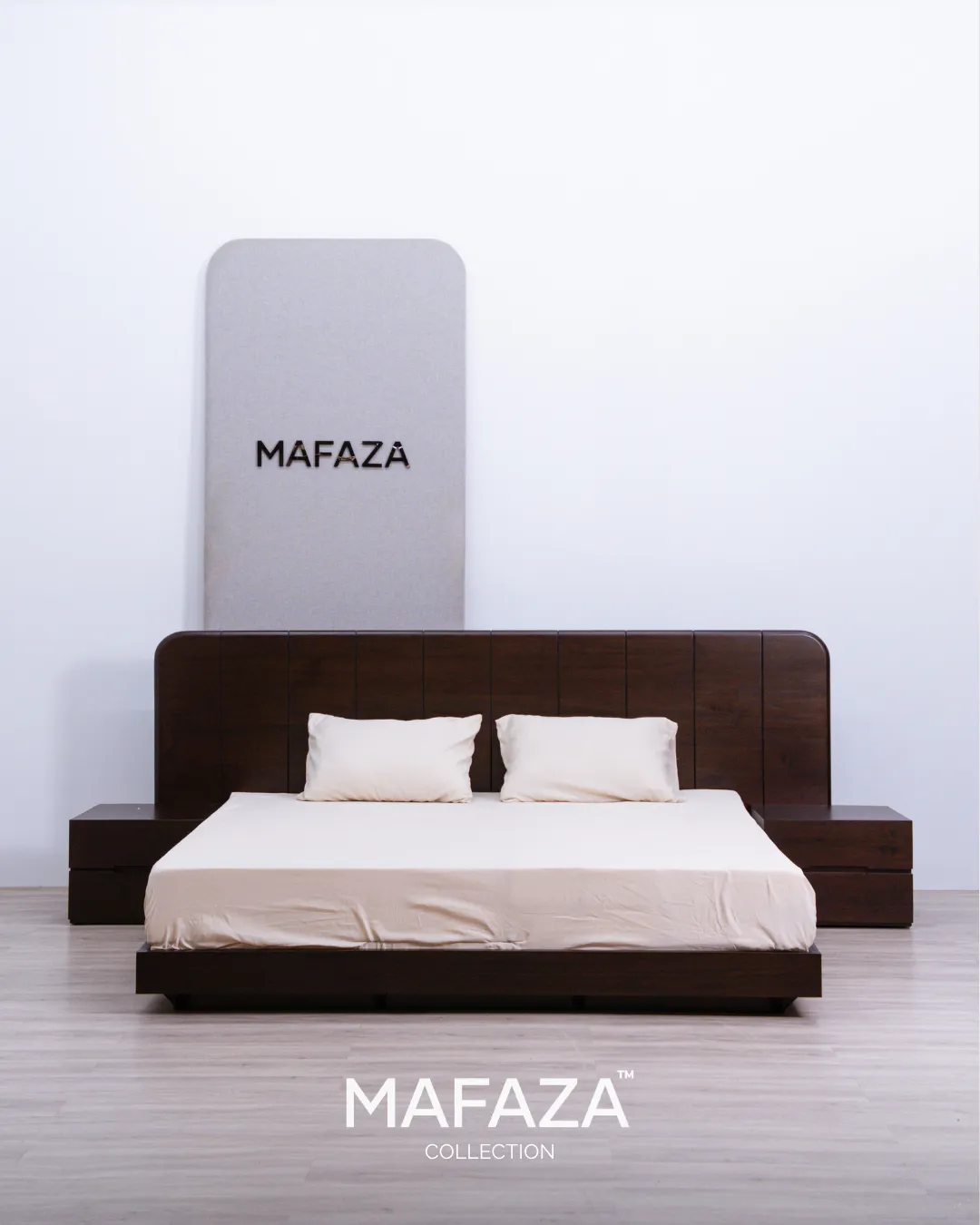 Modern Kenji Bed Frame with Integrated Nightstands