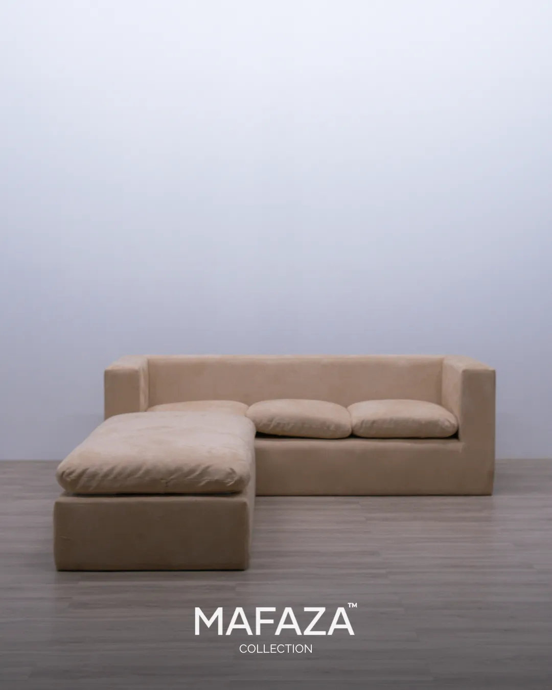 Luxury Serena Hug L-Shaped Sectional Sofa in Teak