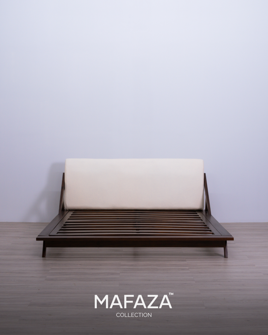 Drommen Bed Frame 180x200 – Genuine Leather & Certified Teak Wood