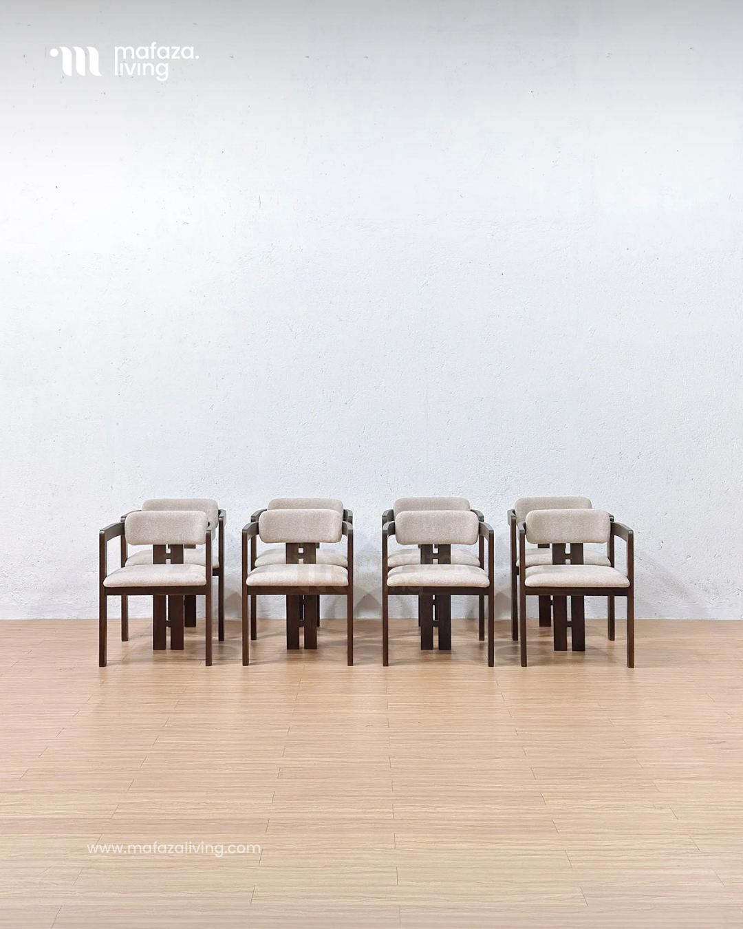 Evie Dining Chair with Modern Teak Frame