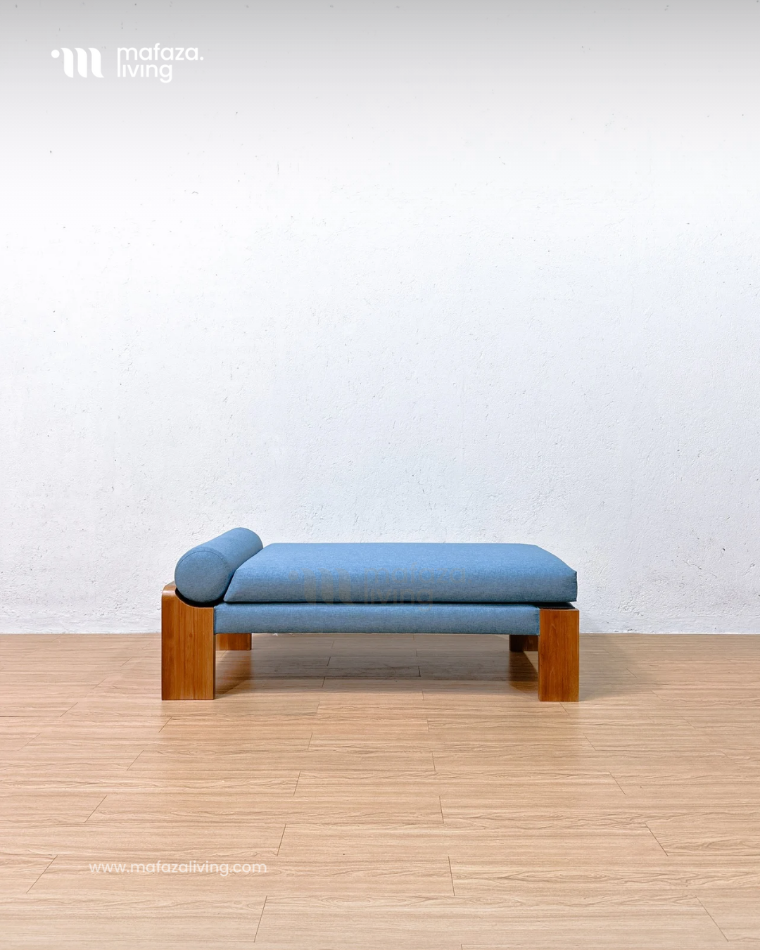 Olivier Upholstered Bench – Teak Wood Base with Modern Cushion