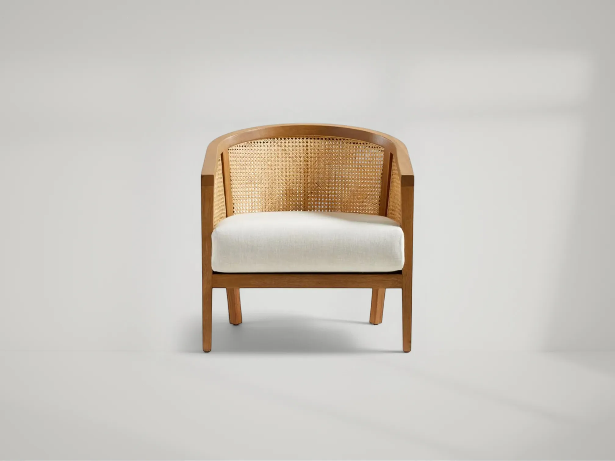 Ankara Armchair – Teak wood armchair with tailored upholstery and mid-century flair by Mafaza Living