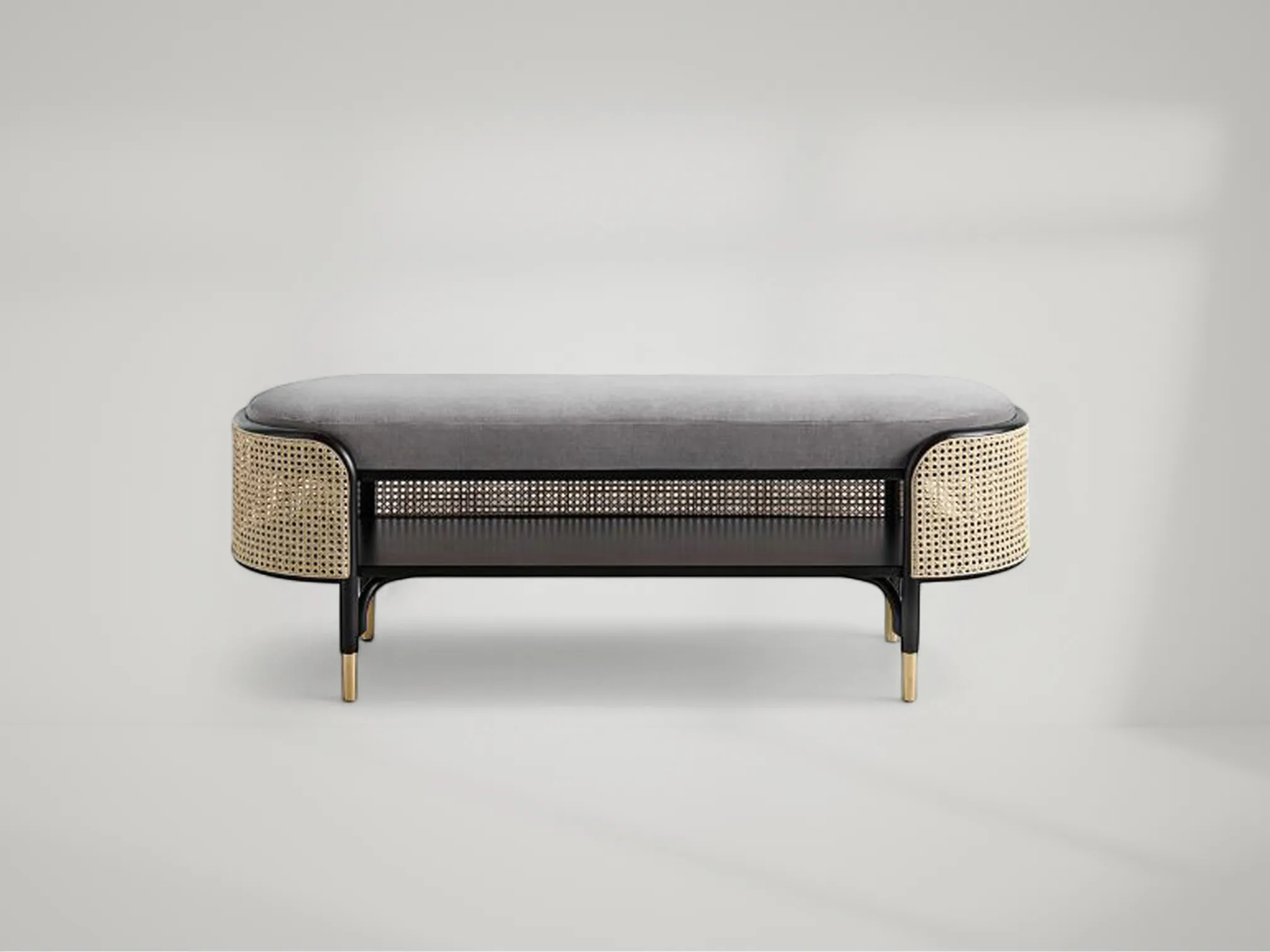 Banco Mos teak bench with sculptural legs and artisanal craftsmanship by Mafaza Living
