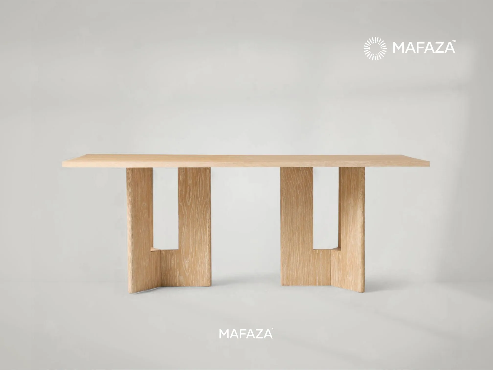 Barwell Dining Table – Solid Teak Wood Dining Table with Natural Finish by Mafaza Living