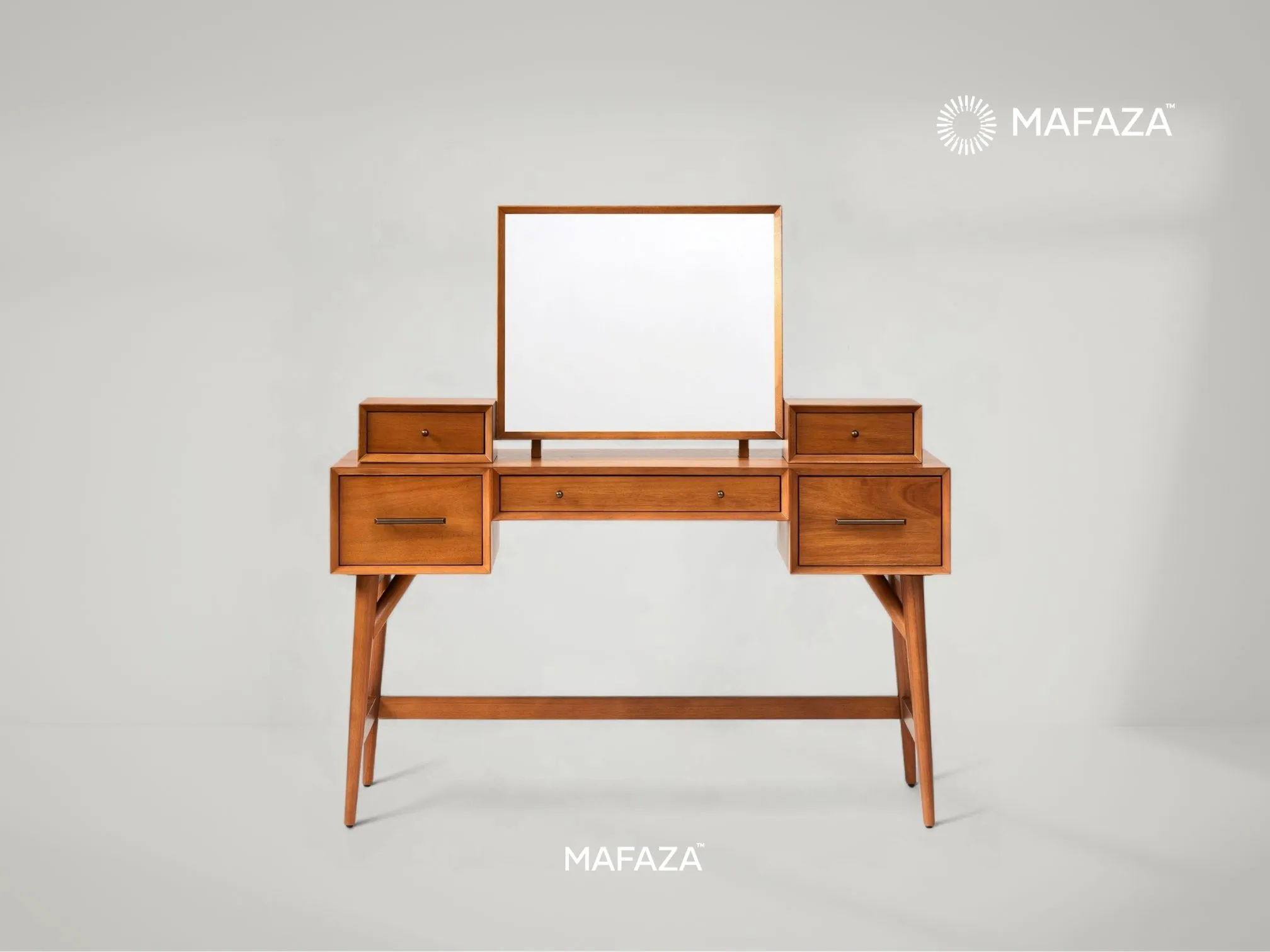 Dallen Dressing Table with Four Drawers – Elegant Teak Wood Vanity by Mafaza Living