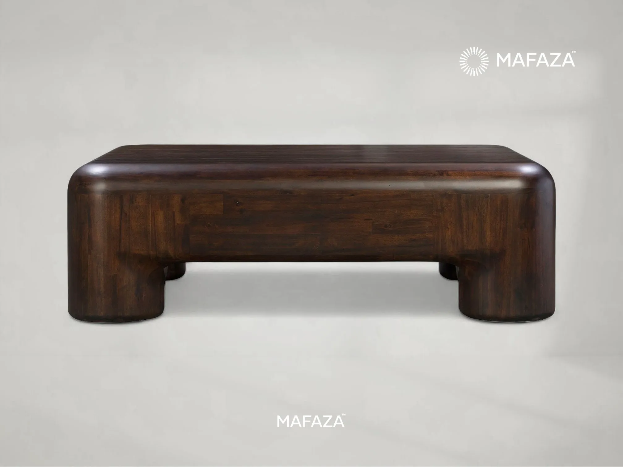 Minimalist rectangular coffee table crafted from solid Certified Teak Wood, featuring a smooth natural grain finish and a sturdy low-profile design. Ideal for modern Scandinavian or tropical living rooms.