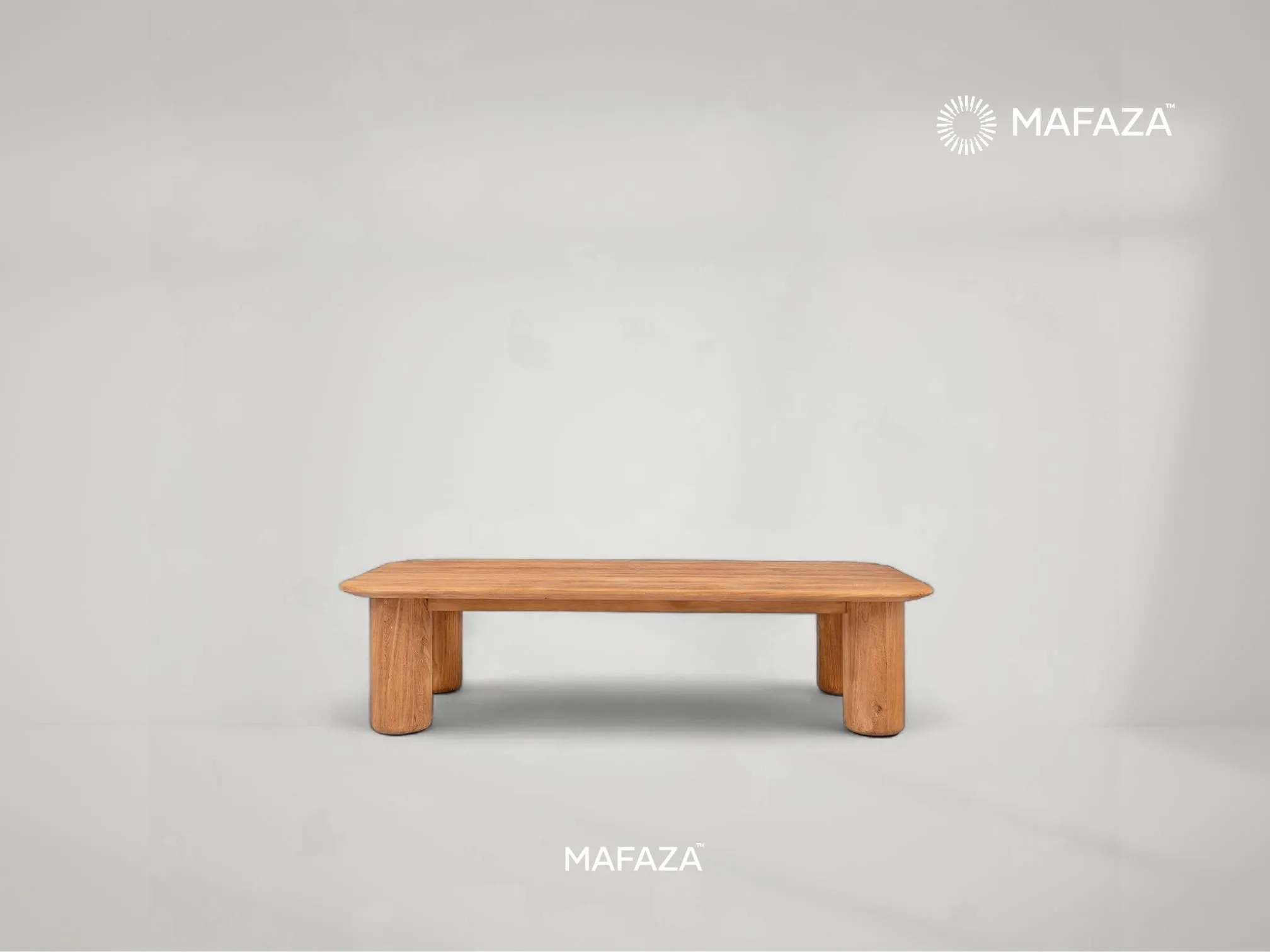 Dino Rectangular Coffee Table – Contemporary Teak Wood Coffee Table by Mafaza Living