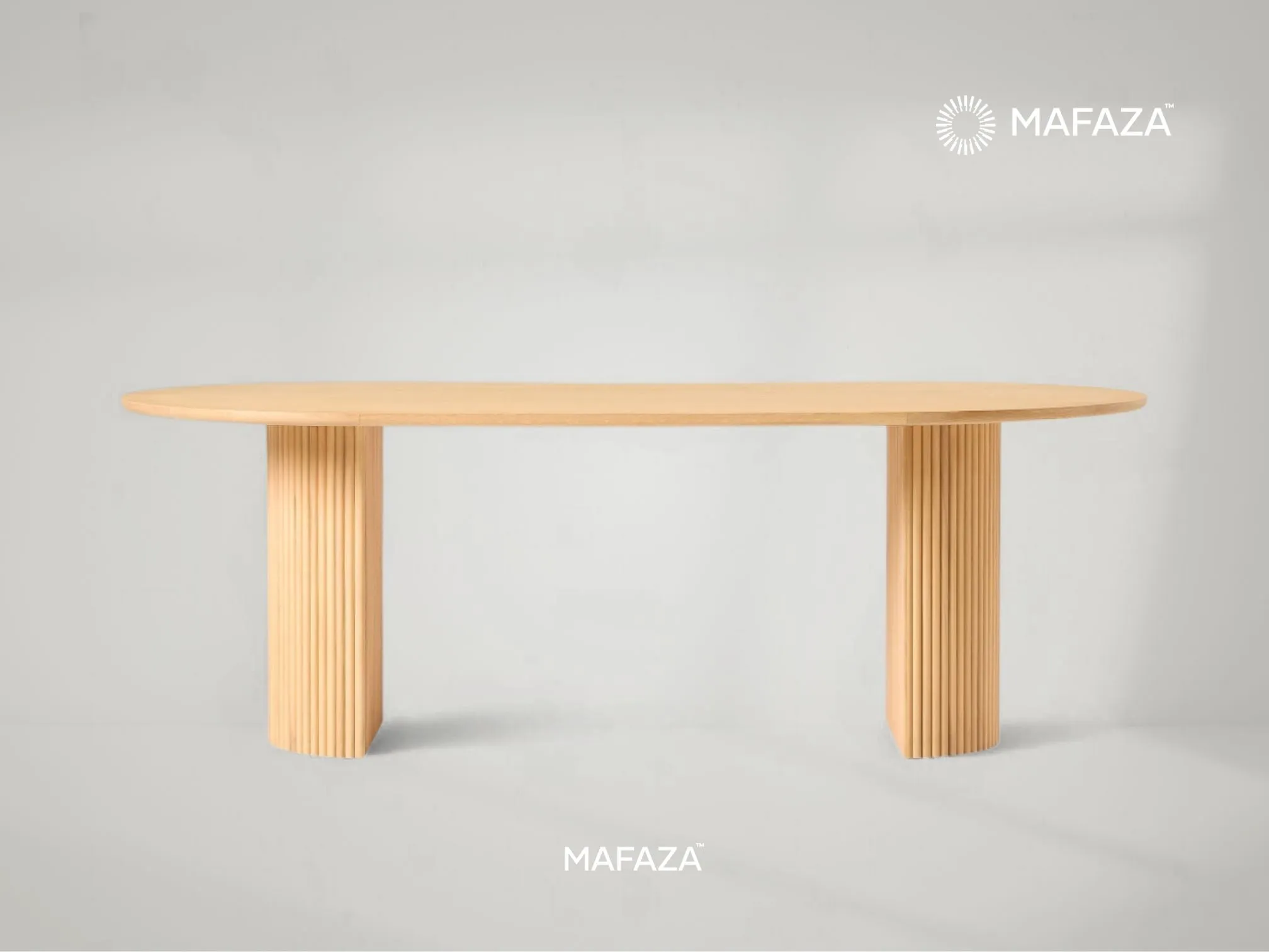 Ellington Oval Dining Table – Teak Wood Oval Dining Table by Mafaza Living