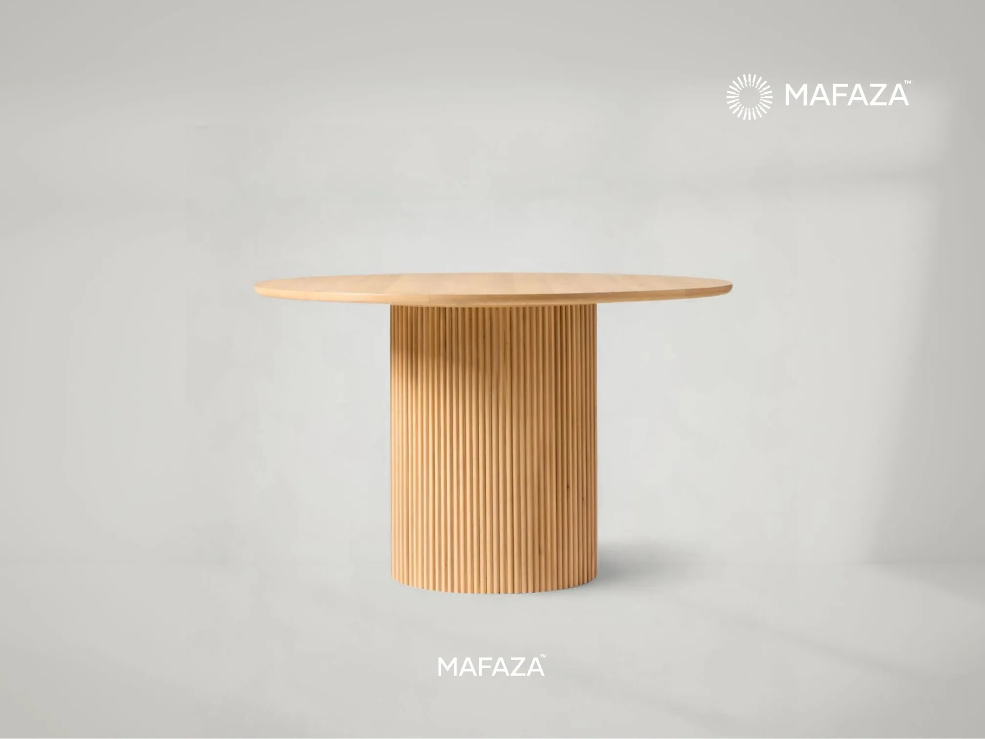 Ellington Round Dining Table – Classic Round Teak Wood Dining Table by Mafaza Living