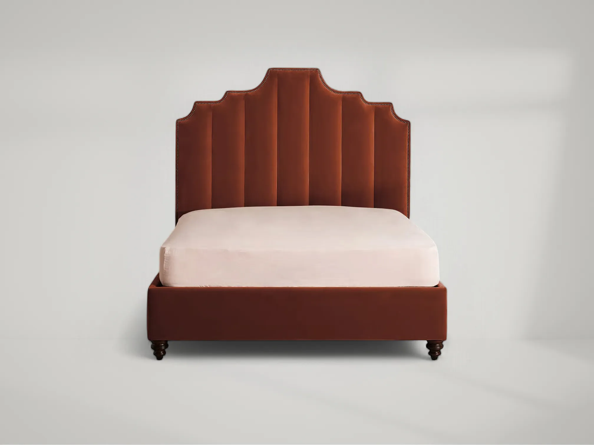 Gerrard teak bed frame featuring strong lines and natural tones by Mafaza Living