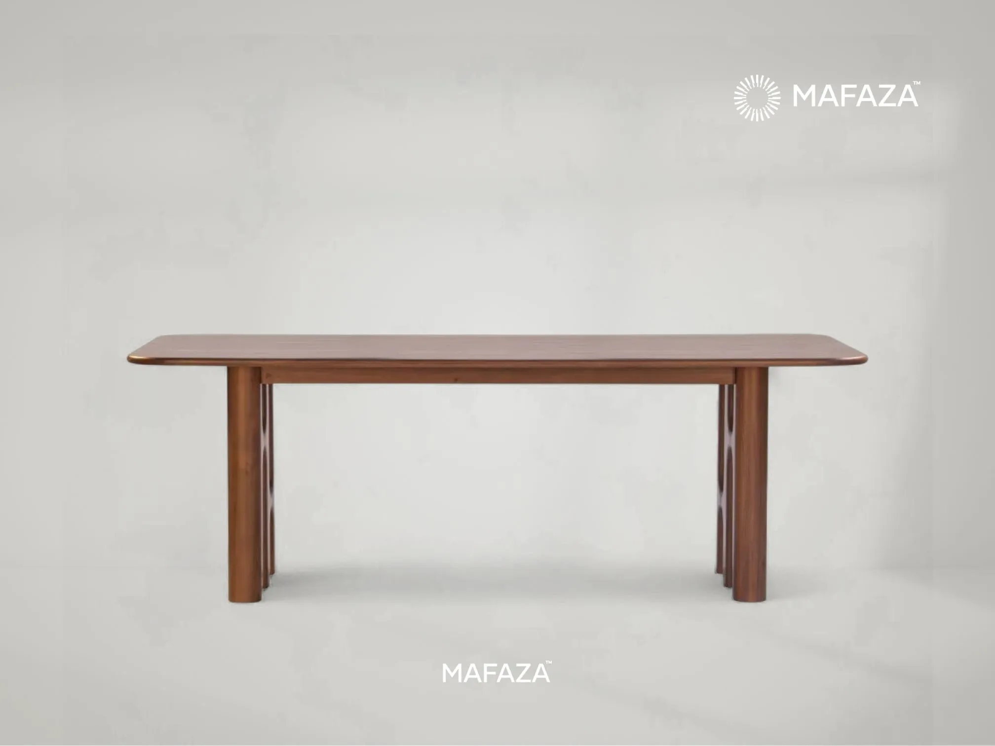 Grotto Dining Table in Solid Teak Wood – Minimalist Natural Dining Table by Mafaza Living