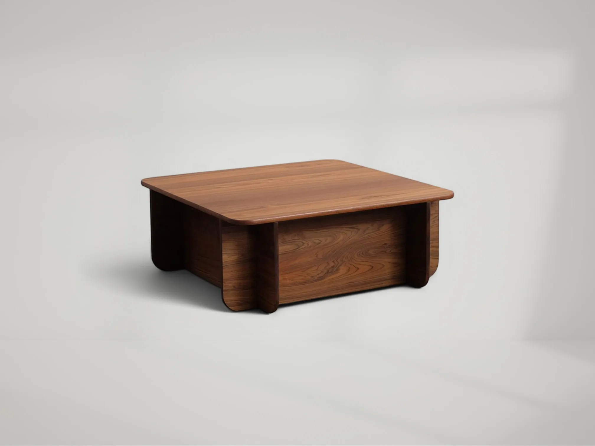 Hyderabad Low Coffee Table – Low-profile teak coffee table with sleek silhouette and timeless texture by Mafaza Living