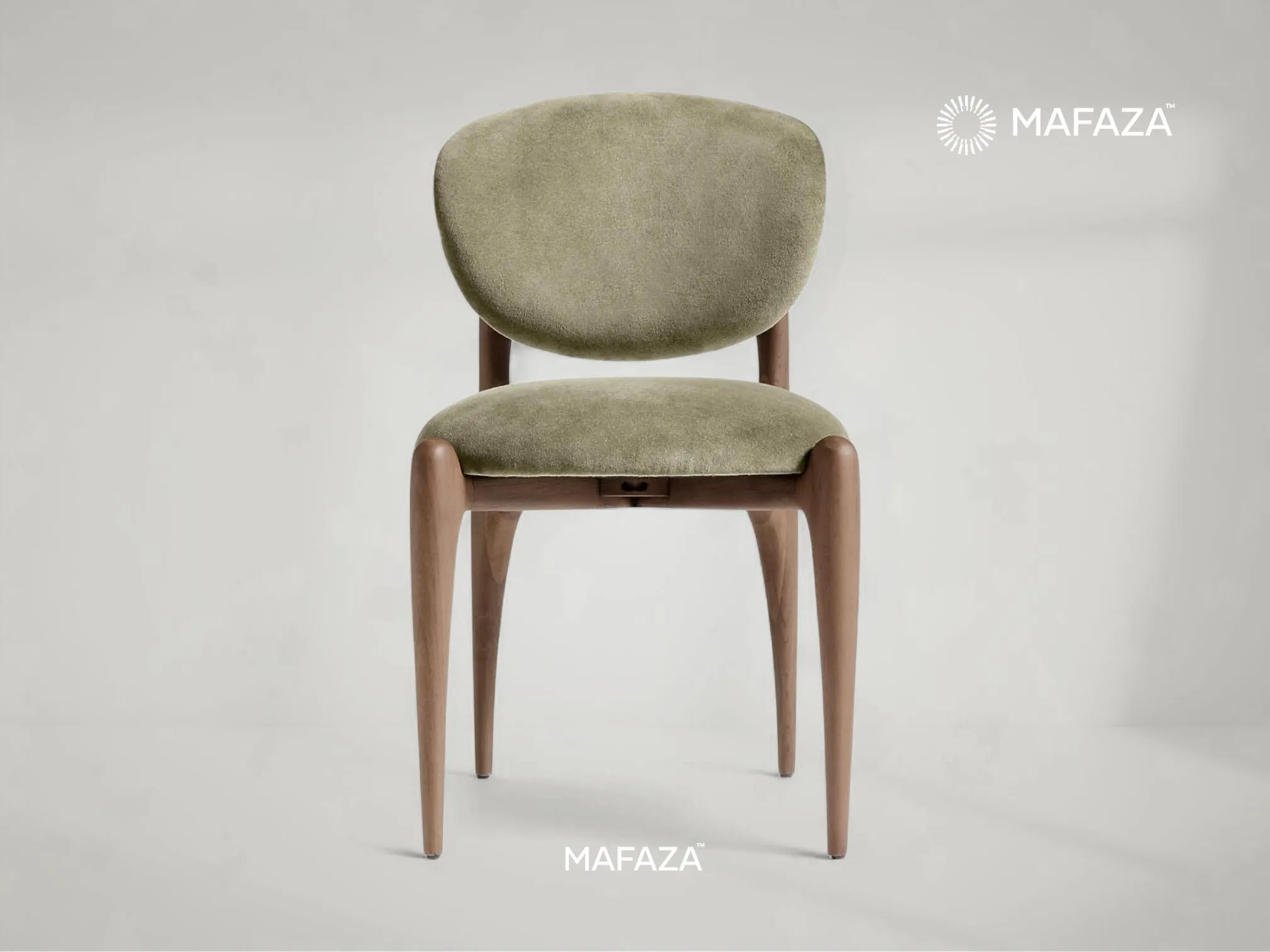 Contemporary dining chair with a natural grain Certified Teak Wood frame and a minimalist upholstered seat. Features high-resilience D26 Royal Foam and a clean-lined aesthetic for modern dining rooms.