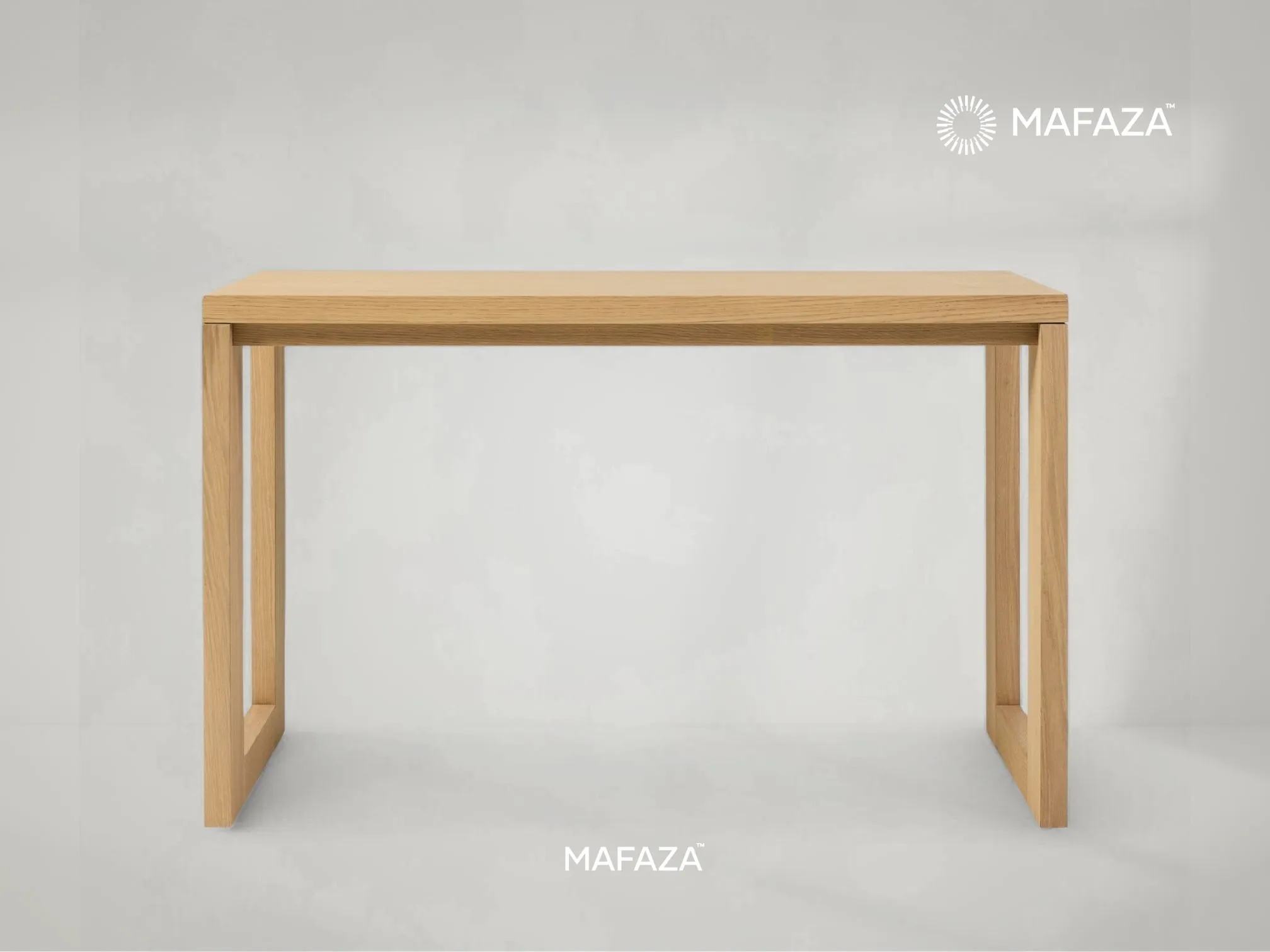 Lutcer Desk – Minimalist Solid Teak Wood Office Desk by Mafaza Living