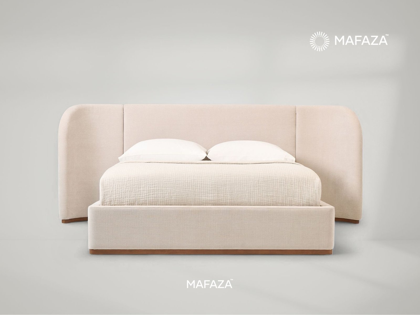 Lyan Upholstered Winged Bed Frame