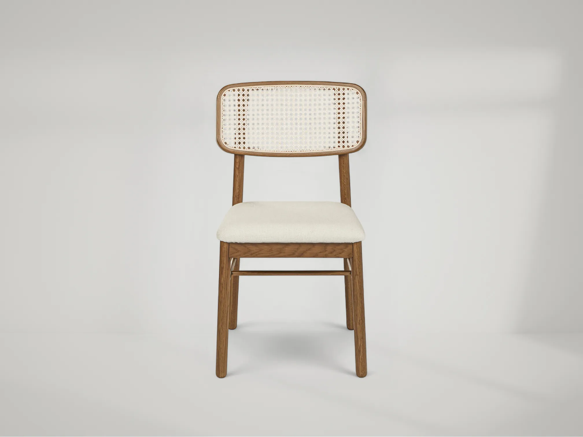 Netro dining chair in teak wood with timeless geometry and natural finish by Mafaza Living