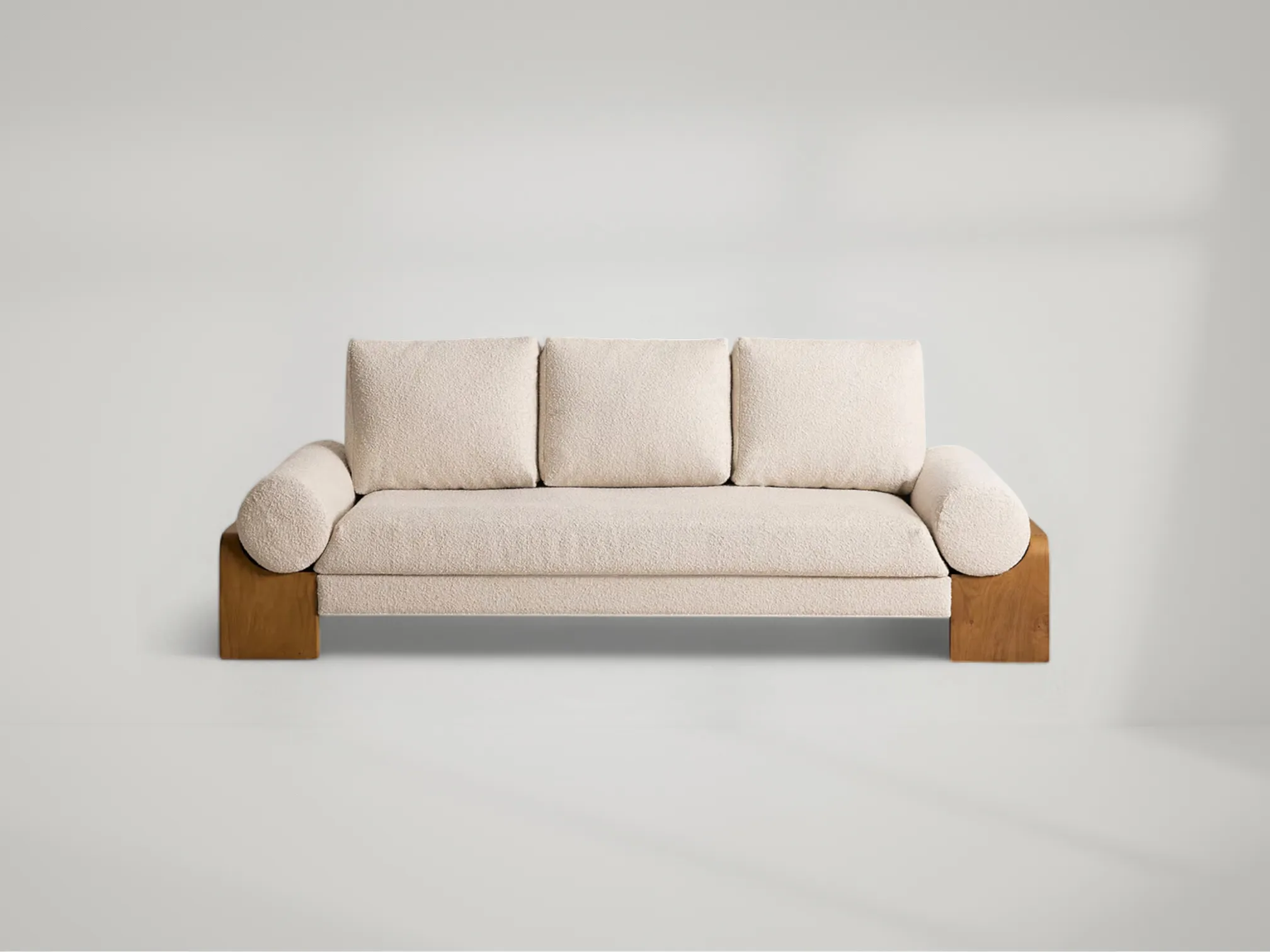 Olivier Sofa – Classic teak wood sofa with premium cushions and versatile design by Mafaza Living