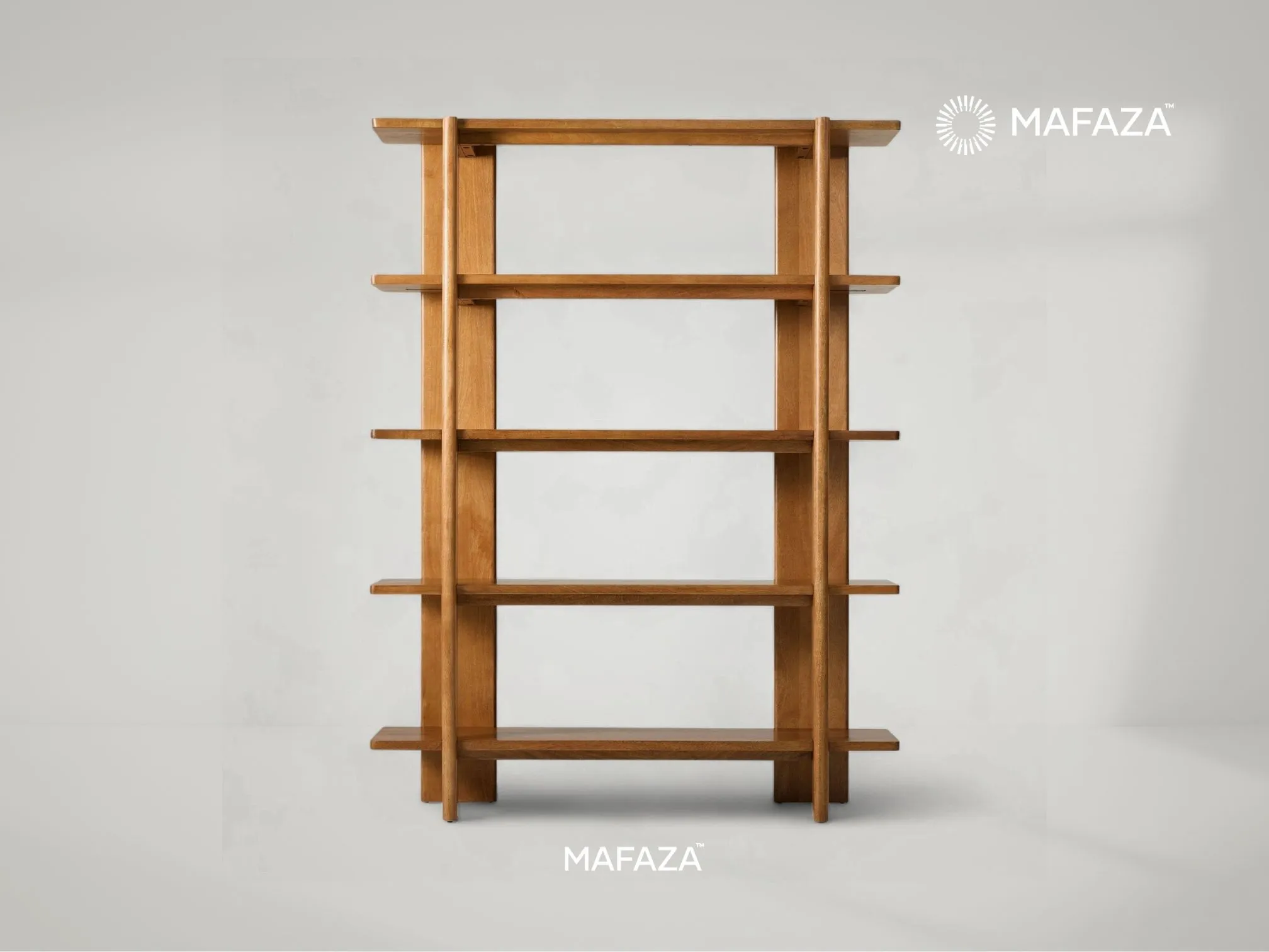Otto bookshelf made of certified teak wood by Mafaza Living