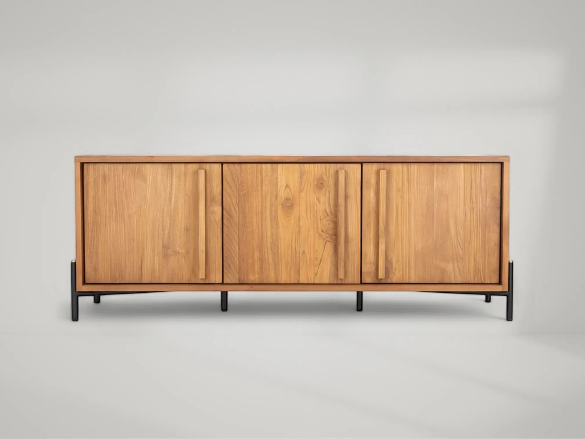Outline Short Dresser - 3 Doors – Compact three-door dresser with teak construction and modern expression by Mafaza Living
