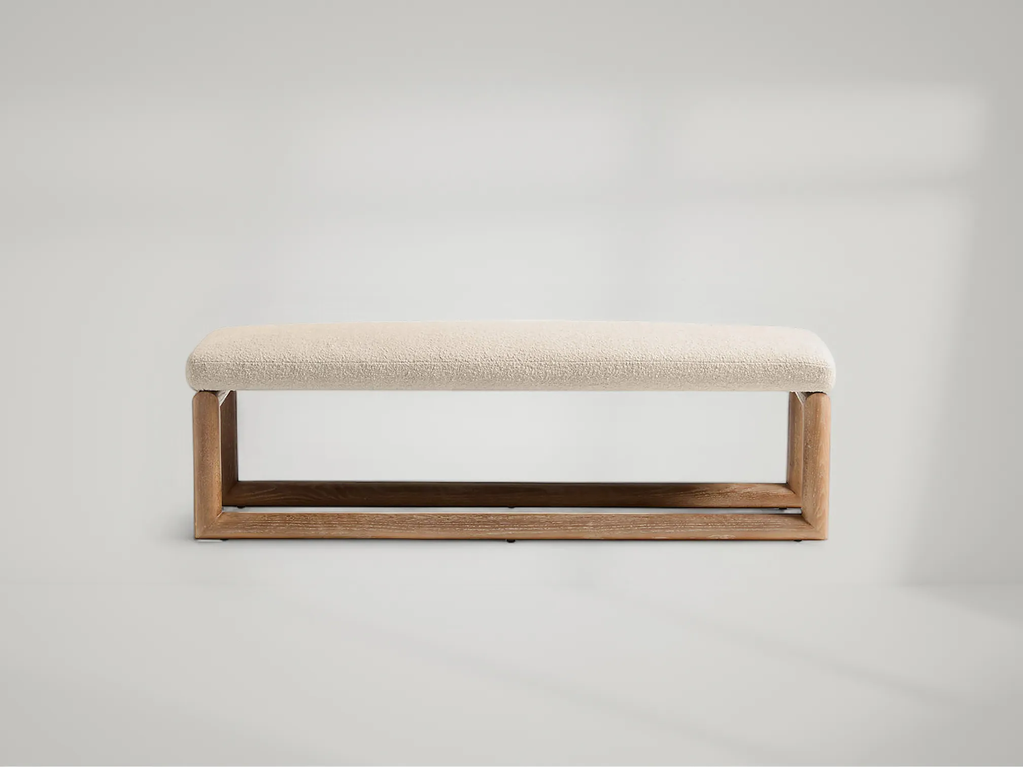 Palermo upholstered bench with smooth fabric and contemporary comfort by Mafaza Living