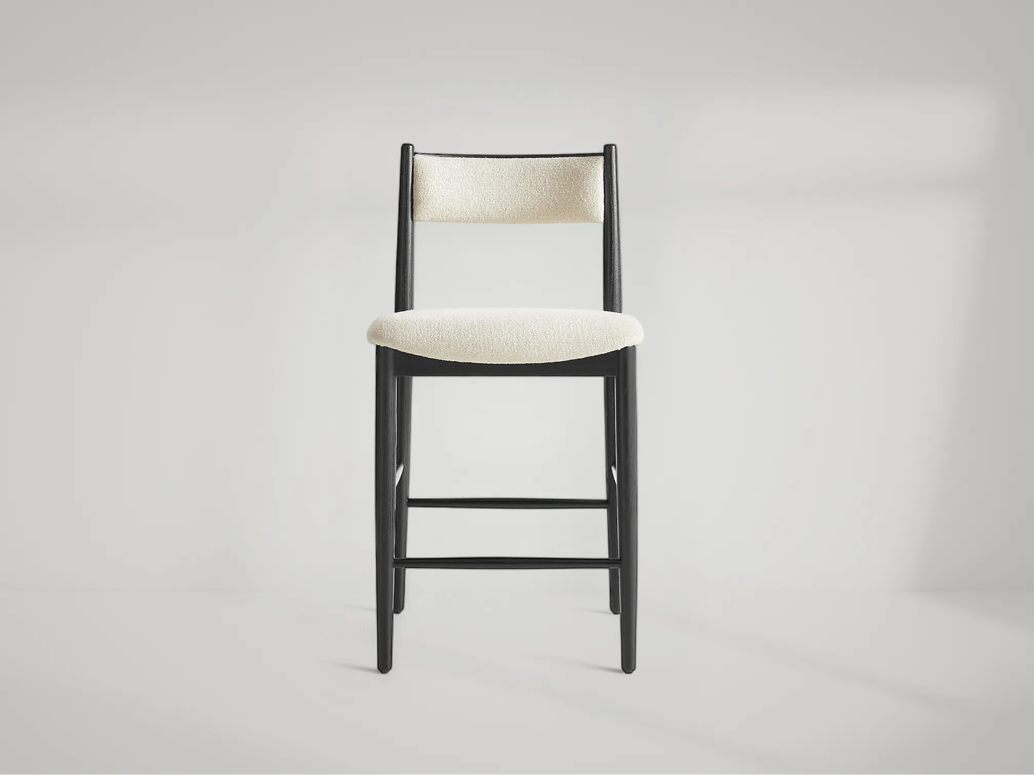Petrie counter stool with teak frame and refined seat height comfort by Mafaza Living