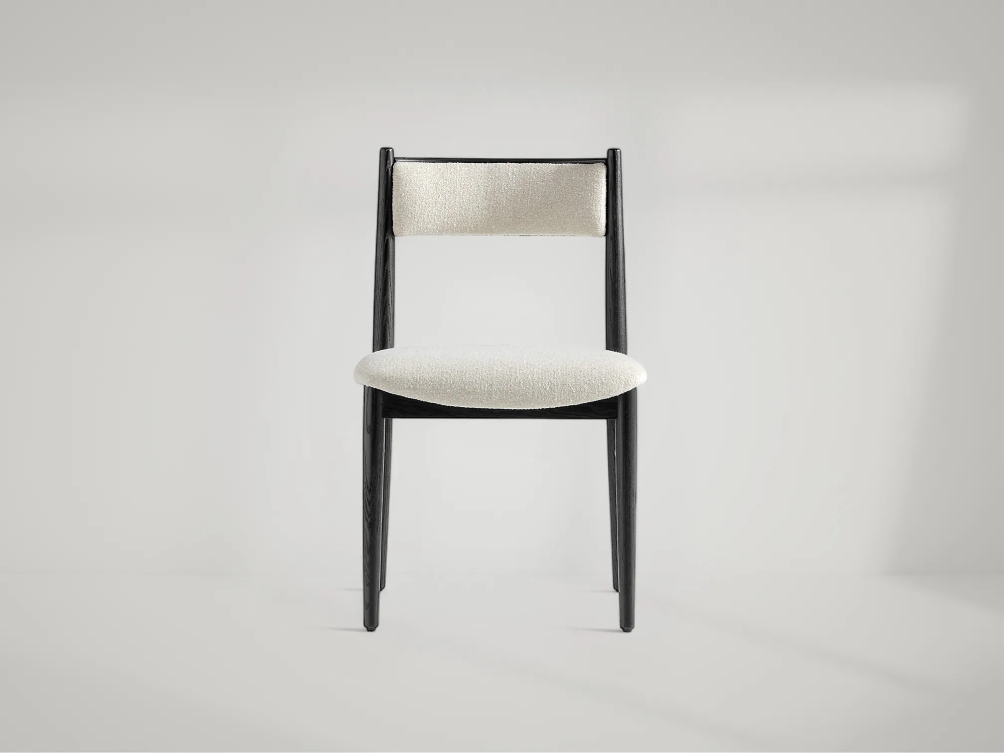 Petrie teak wood dining chair with refined proportions and elegant tone by Mafaza Living