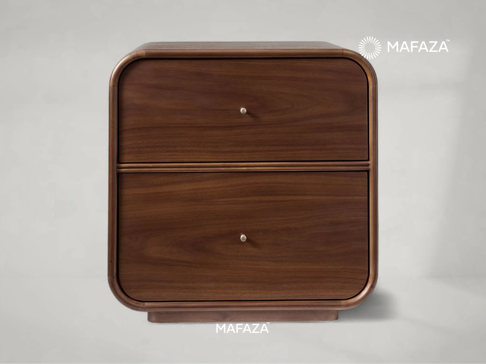 Modern minimalist nightstand crafted from solid Certified Teak Wood with a rich natural grain. Features a clean-lined design and a spacious top surface, ideal for contemporary and eco-friendly bedroom interiors.
