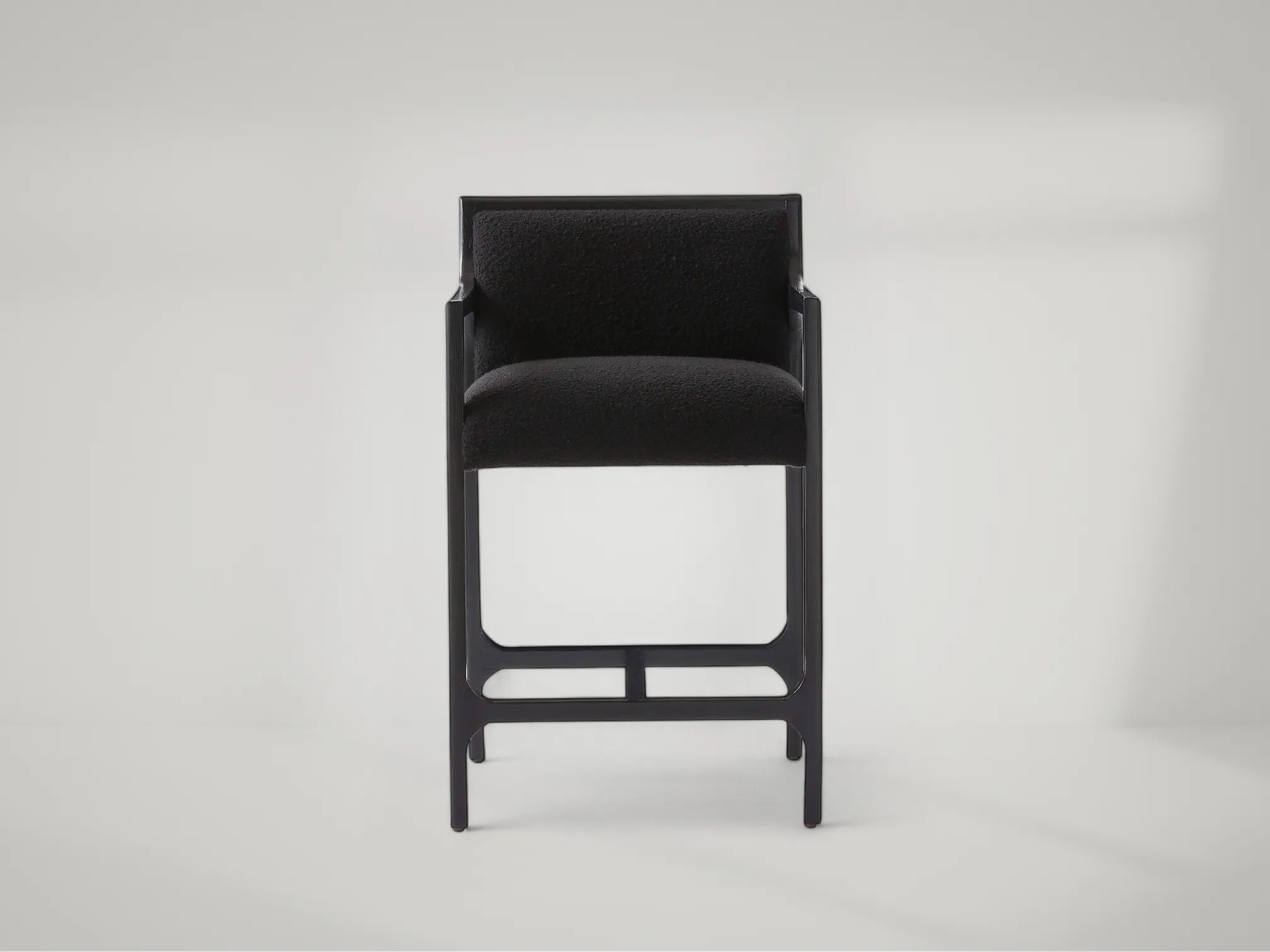 Segur teak counter stool with refined profile and contemporary tone by Mafaza Living
