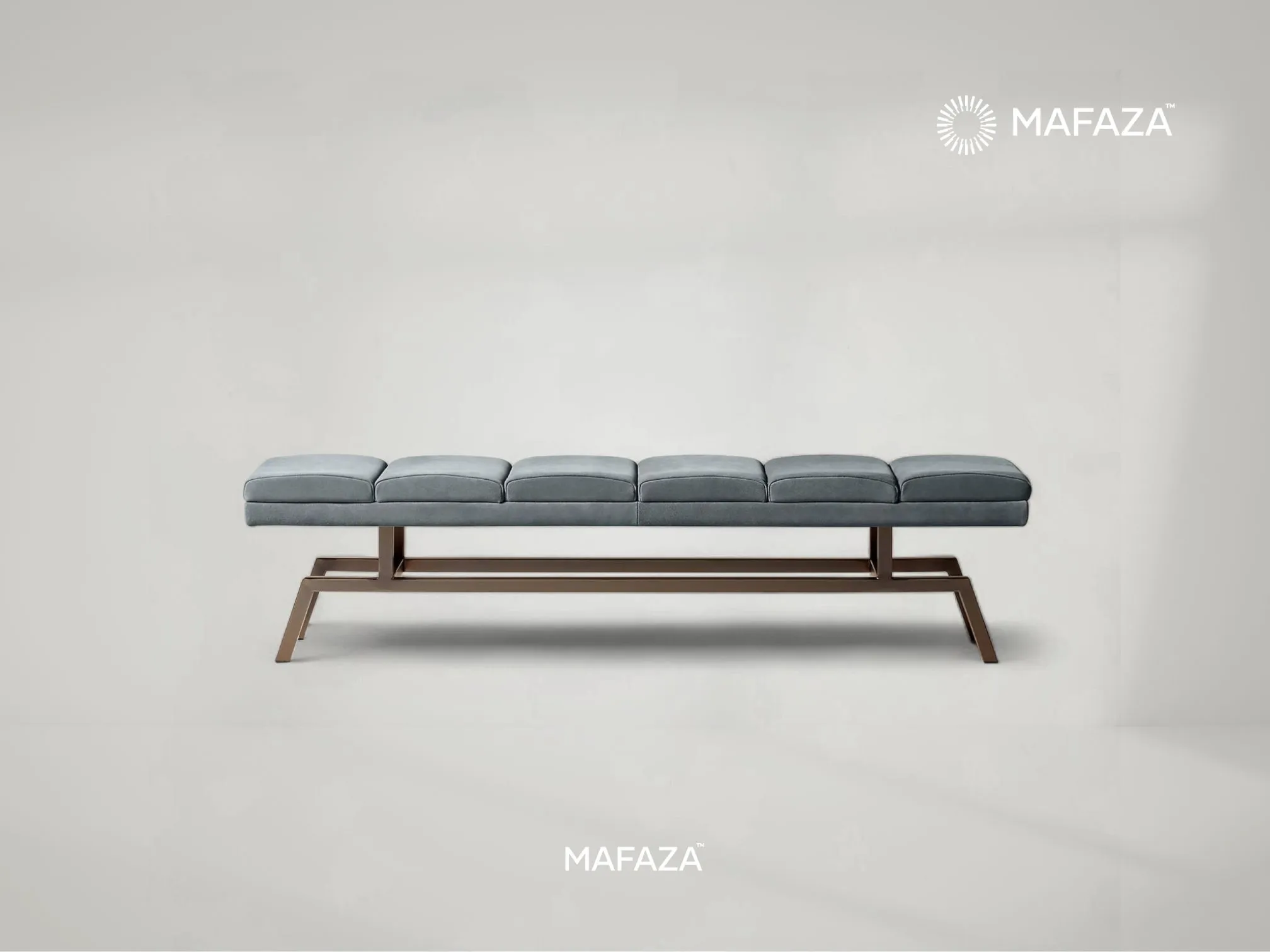 Startford Upholstered Bench with Metal Frame – Modern Minimalist Seating by Mafaza Living