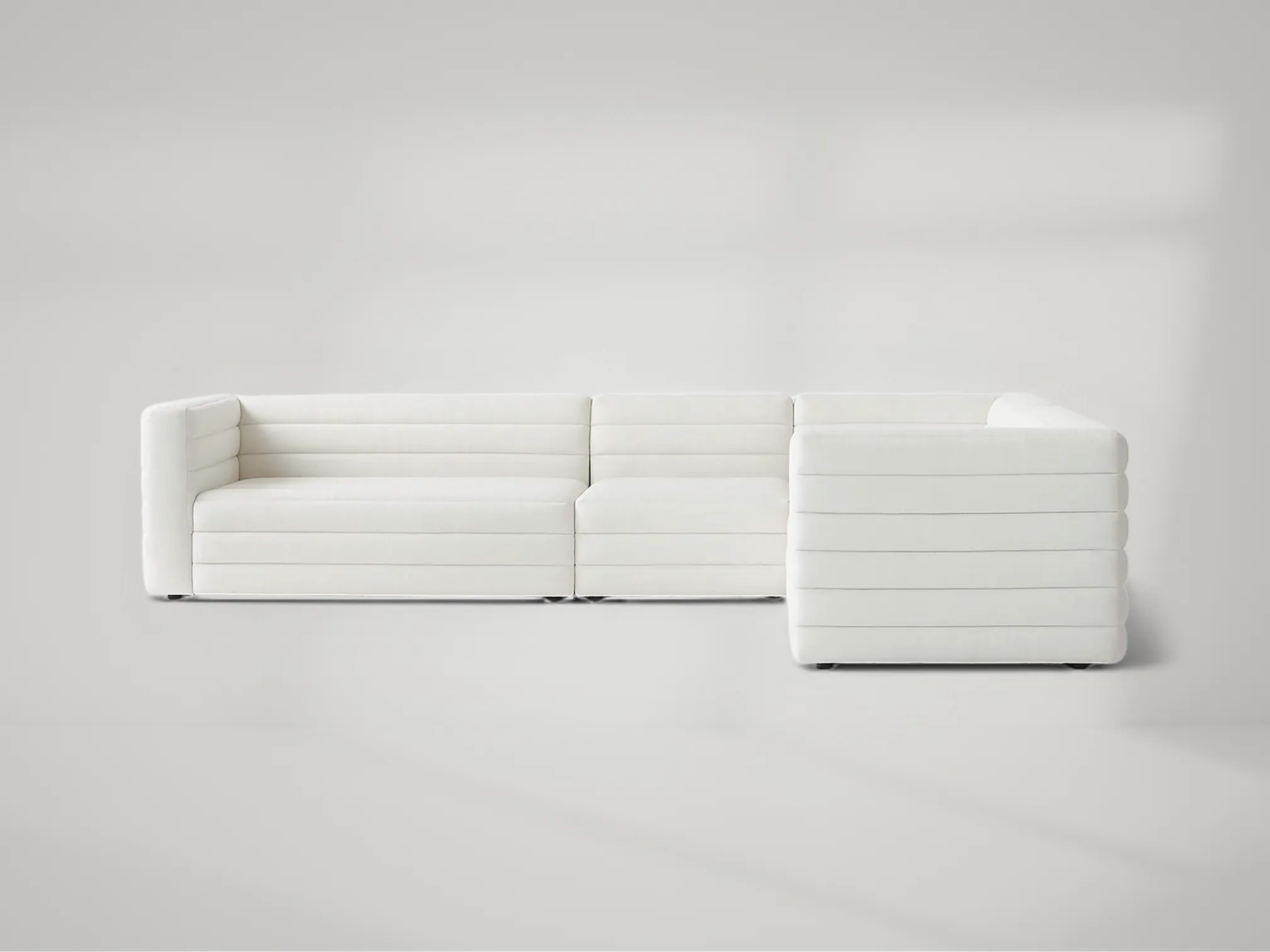 Strato 4-Pieces L-Shaped Channeled Sofa