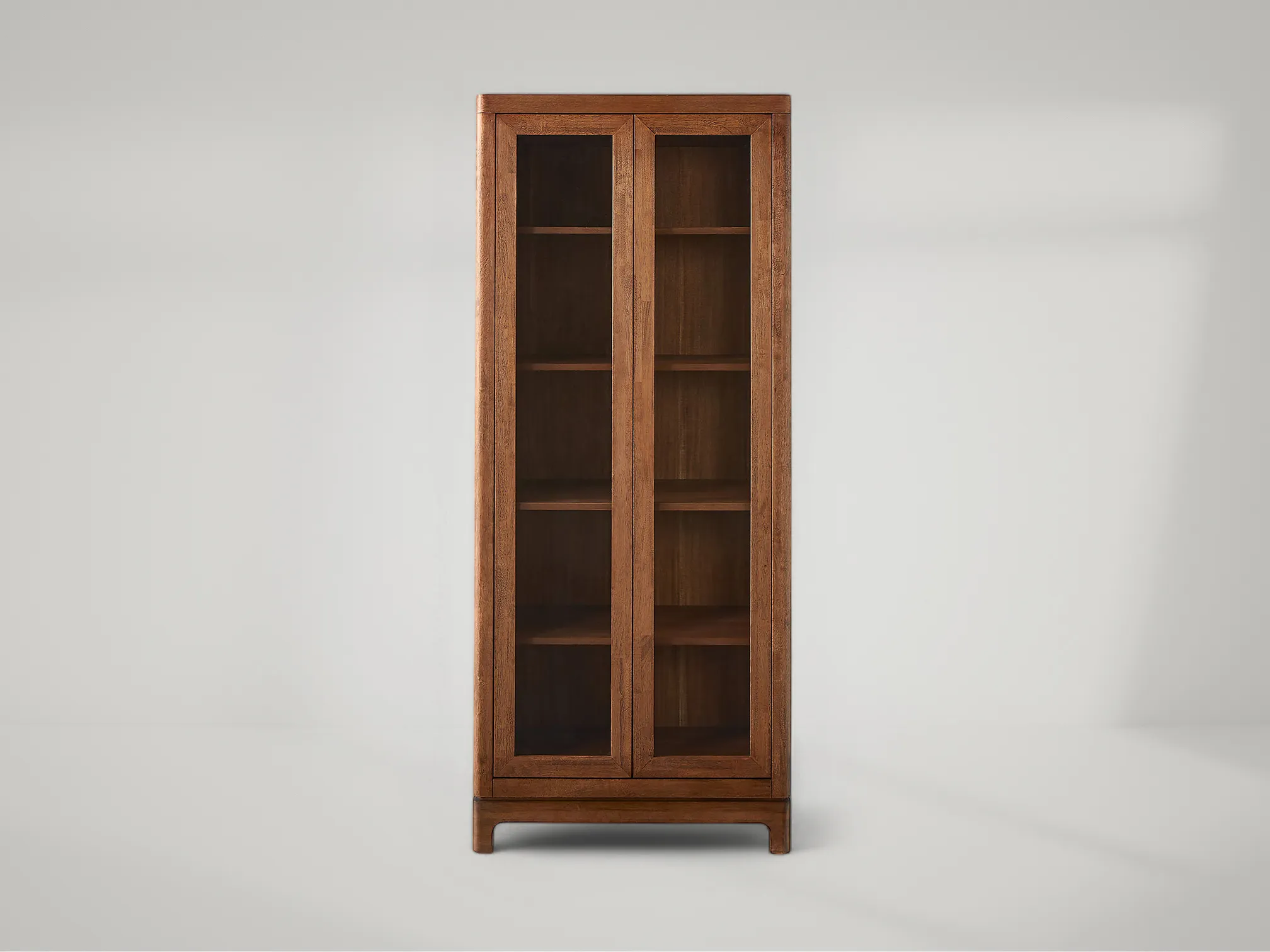 Truman cabinet blending teak wood and glass panels for sophisticated display and storage by Mafaza Living
