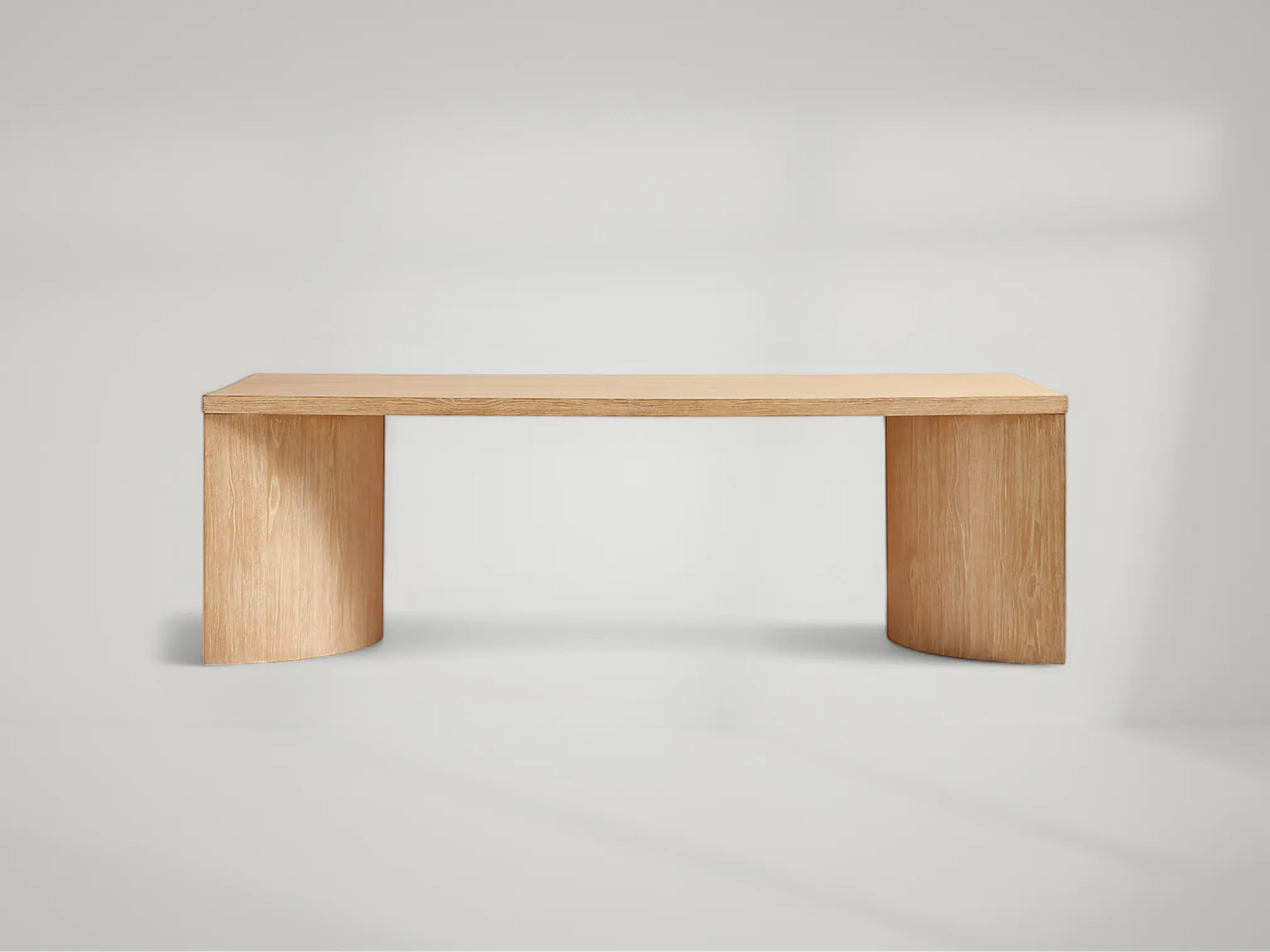 Virage curved teak dining table with organic flow and modern structure by Mafaza Living