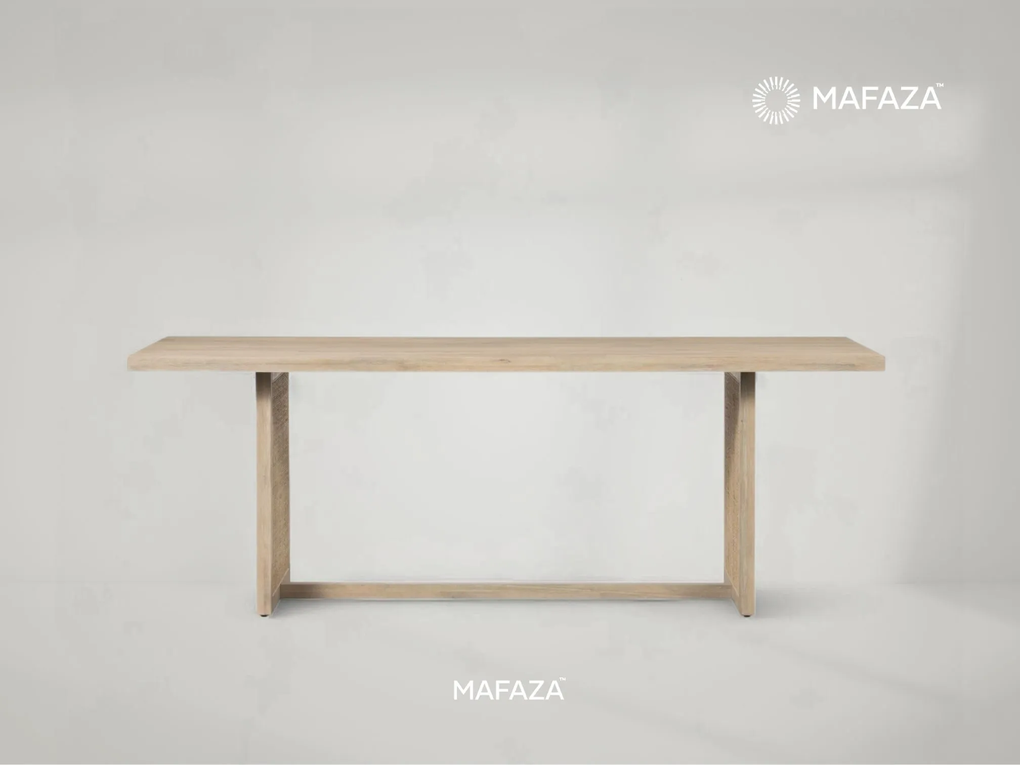 Yvette Dining Table – Modern Minimalist Teak Wood Dining Table by Mafaza Living
